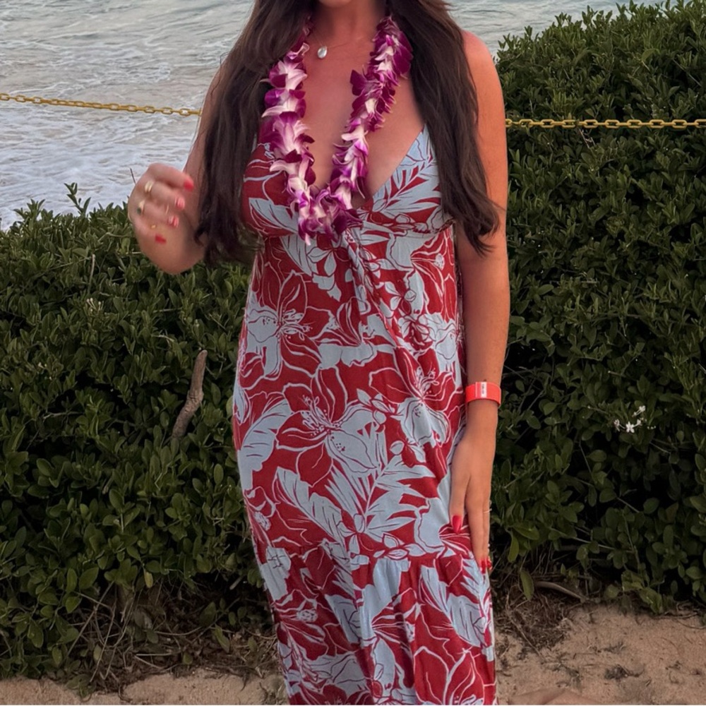L*Space Vibrant Red and Blue Dress